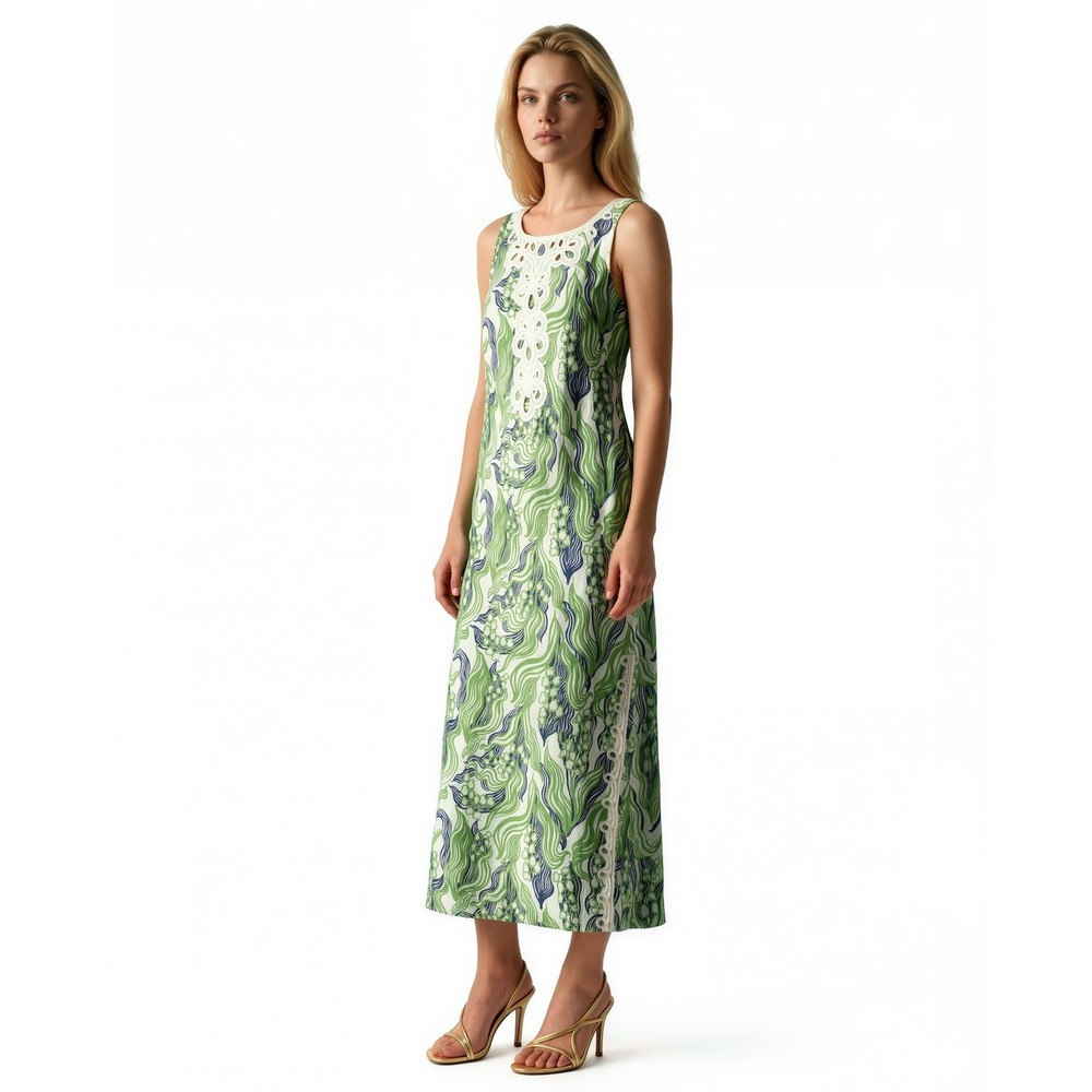 NEW Lilly Pulitzer Marleigh Maxi Dress Women's Size 6 Green Lily of the Valley